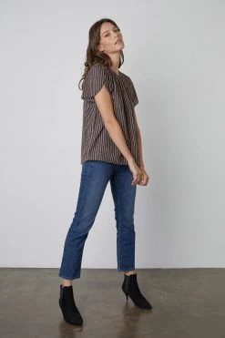 Velvet By Graham & Spencer Womens VIENNA STRIPED TOP