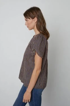 Velvet By Graham & Spencer Womens VIENNA STRIPED TOP