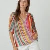 Velvet By Graham & Spencer JESSICA V-NECK PRINTED TOP Womens