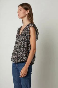 Velvet By Graham & Spencer DEMI PRINTED BLOUSE