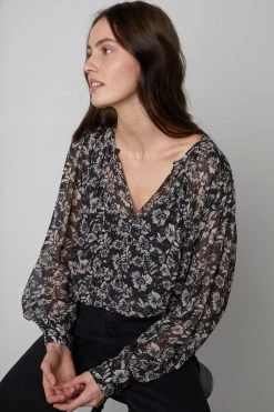 Velvet By Graham & Spencer MILEY PRINTED BOHO BLOUSE Womens