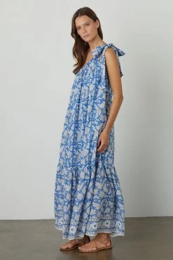 Velvet By Graham & Spencer JOANNA ONE SHOULDER PRINTED MAXI DRESS Womens