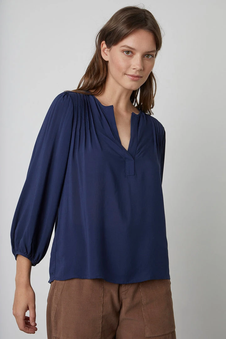 Velvet By Graham & Spencer ELIZA HALF PLACKET BLOUSE 7 Velvet By Graham & Spencer ELIZA HALF PLACKET BLOUSE