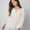 Velvet By Graham & Spencer ELIZA HALF PLACKET BLOUSE