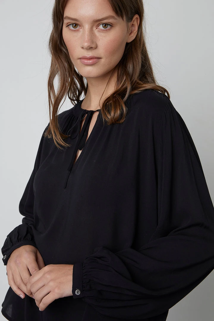 Velvet By Graham & Spencer SLOANE FRONT TIE BLOUSE 2 Velvet By Graham & Spencer SLOANE FRONT TIE BLOUSE