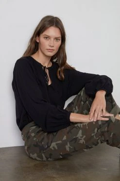 Velvet By Graham & Spencer SLOANE FRONT TIE BLOUSE 9 Velvet By Graham & Spencer SLOANE FRONT TIE BLOUSE