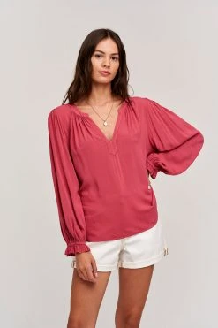 Velvet By Graham & Spencer JOLENE V-NECK BLOUSE Womens