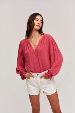 Velvet By Graham & Spencer JOLENE V-NECK BLOUSE Womens
