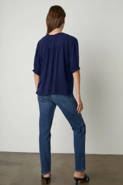 Velvet By Graham & Spencer Womens TRIXIE RUFFLED BLOUSE