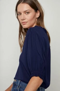 Velvet By Graham & Spencer Womens TRIXIE RUFFLED BLOUSE