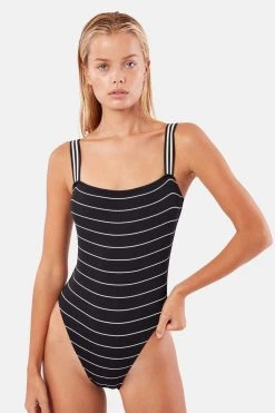 Solid & Striped RILEY PINSTRIPE RIBBED ONE PIECE BY SOLID AND STRIPED Womens