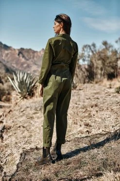 Velvet By Graham & Spencer KENLEY SANDED COTTON TWILL JUMPSUIT