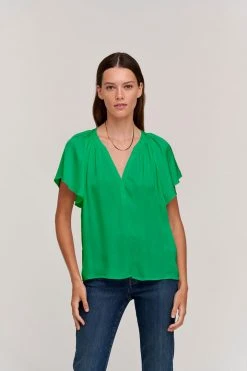 Velvet By Graham & Spencer LORENA V-NECK BLOUSE Womens