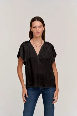 Velvet By Graham & Spencer LORENA V-NECK BLOUSE Womens
