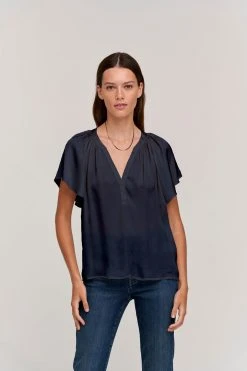 Velvet By Graham & Spencer LORENA V-NECK BLOUSE Womens