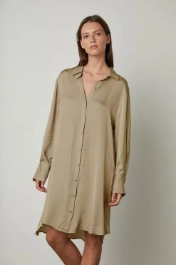 Velvet By Graham & Spencer Womens SAVANNAH BUTTON-UP DRESS