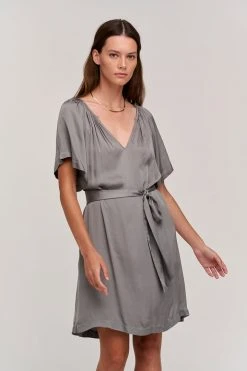 Velvet By Graham & Spencer SUZANNA SATIN VISCOSE DRESS