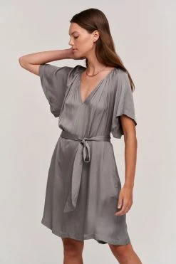 Velvet By Graham & Spencer SUZANNA SATIN VISCOSE DRESS