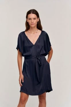 Velvet By Graham & Spencer SUZANNA SATIN VISCOSE DRESS