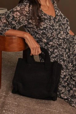 Velvet By Graham & Spencer SMALL COZY FAUX SHEARLING BAG