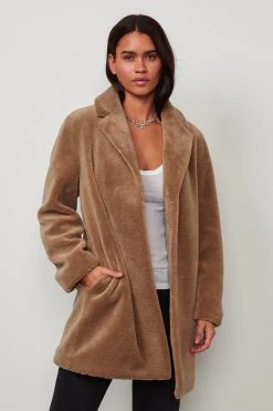 Velvet By Graham & Spencer TRISHELLE LUX SHERPA OVERSIZED COAT Womens