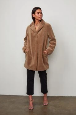 Velvet By Graham & Spencer TRISHELLE LUX SHERPA OVERSIZED COAT Womens