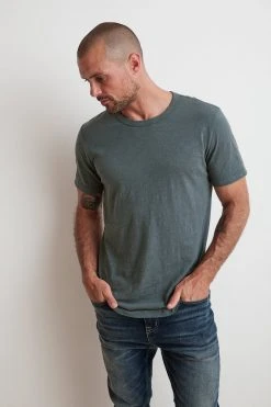Velvet By Graham & Spencer Mens AMARO CREW NECK SLUB TEE