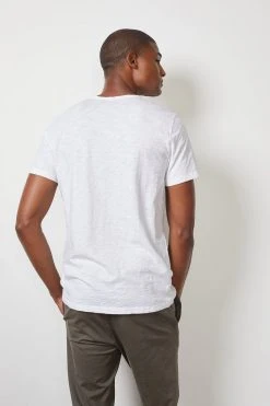 Velvet By Graham & Spencer Mens CHAD RAW EDGE COTTON SLUB POCKET TEE
