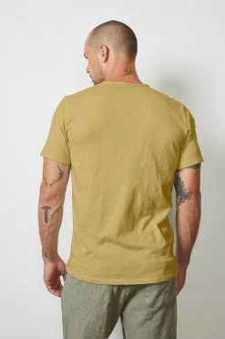 Velvet By Graham & Spencer CHAD RAW EDGE COTTON SLUB POCKET TEE