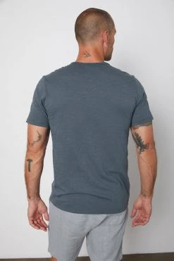 Velvet By Graham & Spencer Mens CHAD RAW EDGE COTTON SLUB POCKET TEE