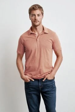 Velvet By Graham & Spencer RANDALL COTTON SLUB POLO Mens