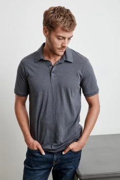 Velvet By Graham & Spencer Mens RANDALL COTTON SLUB POLO