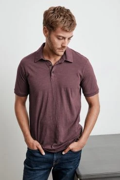 Velvet By Graham & Spencer Mens RANDALL COTTON SLUB POLO