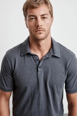 Velvet By Graham & Spencer Mens RANDALL COTTON SLUB POLO