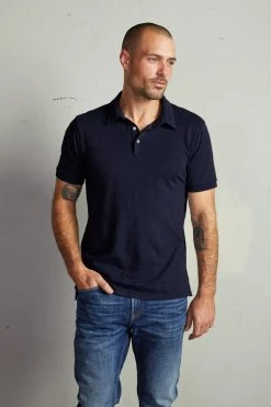 Velvet By Graham & Spencer RANDALL COTTON SLUB POLO Mens