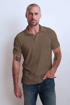 Velvet By Graham & Spencer Mens RANDALL COTTON SLUB POLO