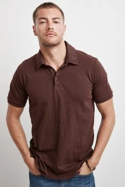 Velvet By Graham & Spencer Mens RANDALL COTTON SLUB POLO