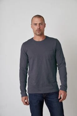 Velvet By Graham & Spencer SIMEON RAW EDGE COTTON SLUB TEE