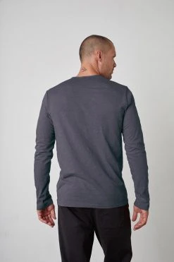 Velvet By Graham & Spencer SIMEON RAW EDGE COTTON SLUB TEE