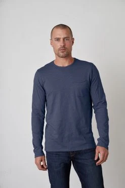Velvet By Graham & Spencer SIMEON RAW EDGE COTTON SLUB TEE