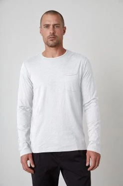 Velvet By Graham & Spencer Mens SIMEON RAW EDGE COTTON SLUB TEE 18 Velvet By Graham & Spencer Mens SIMEON RAW EDGE COTTON SLUB TEE