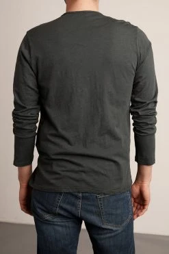 Velvet By Graham & Spencer SIMEON RAW EDGE COTTON SLUB TEE