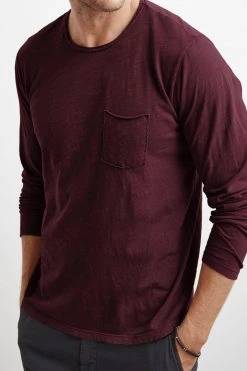 Velvet By Graham & Spencer SIMEON RAW EDGE COTTON SLUB TEE