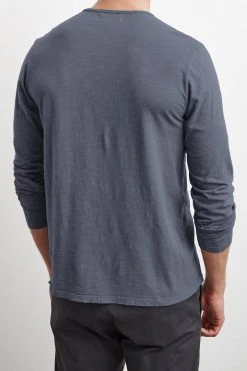 Velvet By Graham & Spencer SIMEON RAW EDGE COTTON SLUB TEE