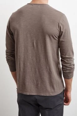 Velvet By Graham & Spencer SIMEON RAW EDGE COTTON SLUB TEE