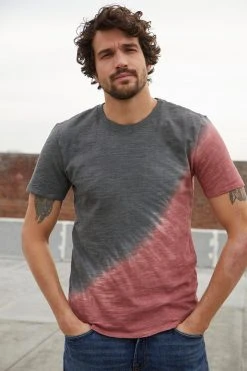 Velvet By Graham & Spencer Mens FABIAN SLUB TIE DYE TEE