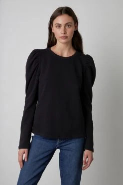 Velvet By Graham & Spencer Womens PEGGY PUFF SLEEVE SWEATSHIRT