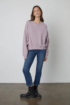 Velvet By Graham & Spencer Womens AIMEE OVERSIZED SWEATSHIRT