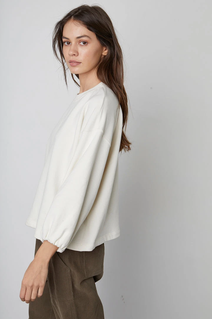 Velvet By Graham & Spencer PRIYA PUFF SLEEVE SWEATSHIRT Womens 10 Velvet By Graham & Spencer PRIYA PUFF SLEEVE SWEATSHIRT Womens