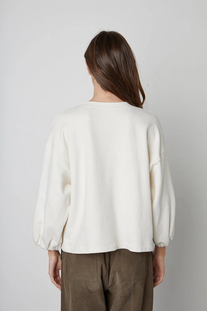 Velvet By Graham & Spencer PRIYA PUFF SLEEVE SWEATSHIRT Womens 11 Velvet By Graham & Spencer PRIYA PUFF SLEEVE SWEATSHIRT Womens